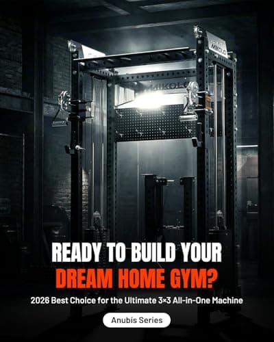 Mikolo Anubis-2.0 Smith Machine with Weight Stack, 3“×3” All-in-One Power Cage with LAT Pulldown & Cable Crossover, 3200LBS Multi-Function Trainer with Aluminum Pulley System for F thumbnail 2