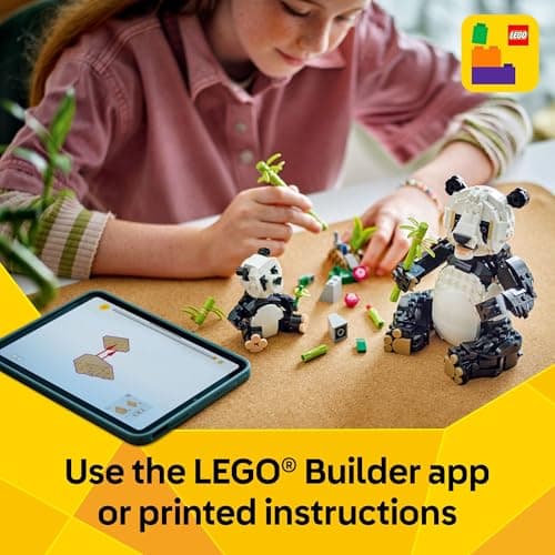Miniatura de LEGO Creator 3 en 1 Familia de Pandas Animales Salvajes - Kit de Construcción 31165 6
