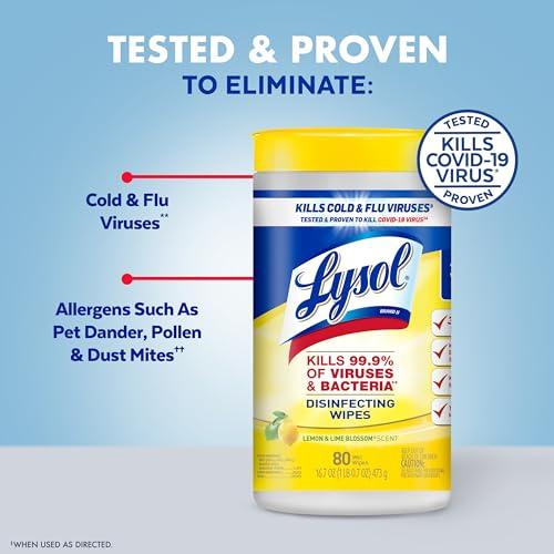 Lysol Disinfecting Wipes Bundle, Home Apartment Dorm Room Essentials and Cleaning Supplies, All Purpose Cleaner, Multi-surface Cleaning Wipes, Multi-Scent Sanitizing Wipes Bundle, 
