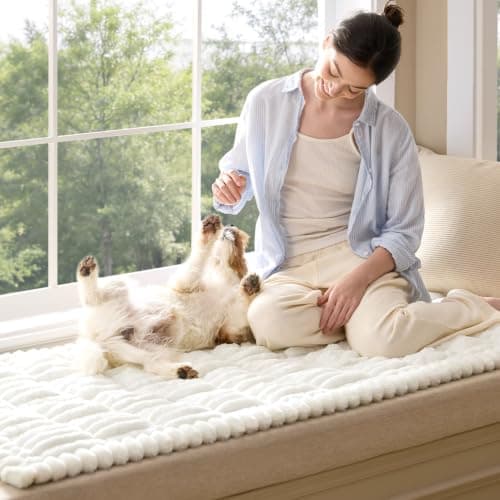 Bedsure Comfyfleece™ Couch Covers for Dogs, Sofa Cover, 23.6 x 47 White