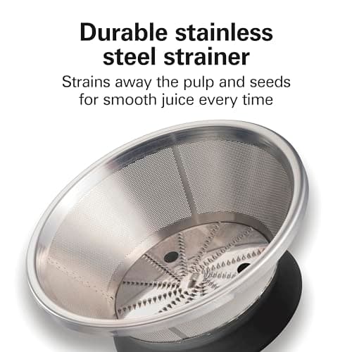Hamilton Beach HealthSmart Juicer Machine, Compact Centrifugal Extractor, 2.4” Feed Chute for Fruits and Vegetables, Easy to Clean, BPA Free, 400W, Black and Gray (67502) thumbnail 6