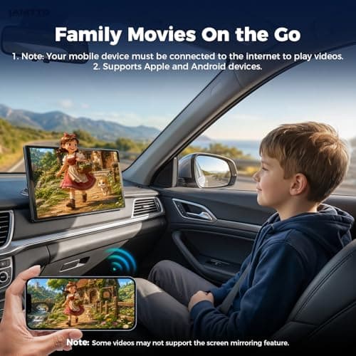 LAMTTO 11" Wireless CarPlay Screen with in-Cell Display - Dual-Band WiFi, OTA Updates & Mirror Link for iPhone & Android, A Thoughtful Gift for Family & New Drivers thumbnail 4