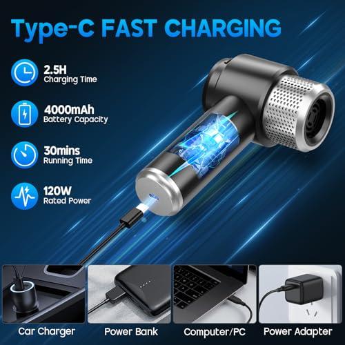 Miniatura de Aspiradora de Auto Portátil JONYJ 2 en 1 (Aspiradora y Soplador) 4