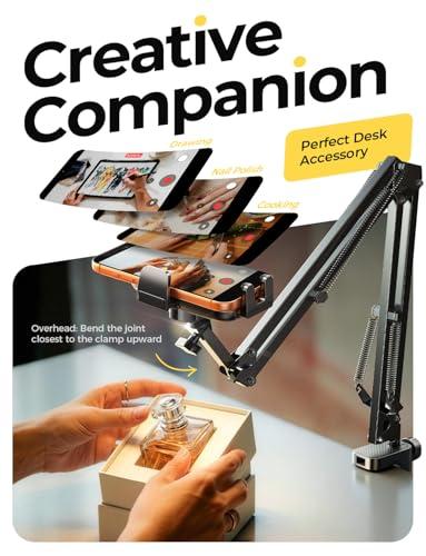 LISEN Gooseneck Phone Holder for Bed Desk [3rd Upgrade] Cell Phone Stand for Desk Bed Gaming Accessories,Gifts for Men Mom Senior Tech Mount for Recording Filming Laying Down Flexi thumbnail 7