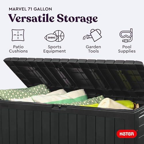 Caja Baúl Keter Marvel Plus de Resina para Exterior, 71 Galones