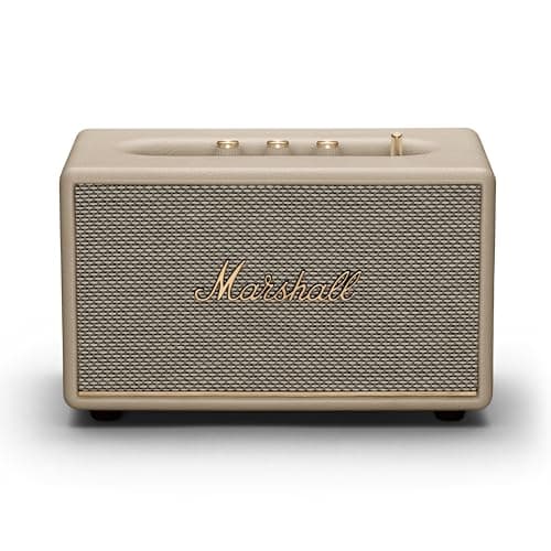 Marshall Acton III Bluetooth Home Speaker - Loud Stereo Sound with Bass and Treble Controls | Plug-in Powered | 3.5mm Aux Input - Cream