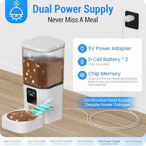 Automatic Cat Feeder with 5G WiFi: Automatic Dog Feeder with Slow Feed & Smart APP Control, 7L Timed Auto Cat Food Dispenser with Alexa for Pets, Detachable for Easy Cleaning - 29 