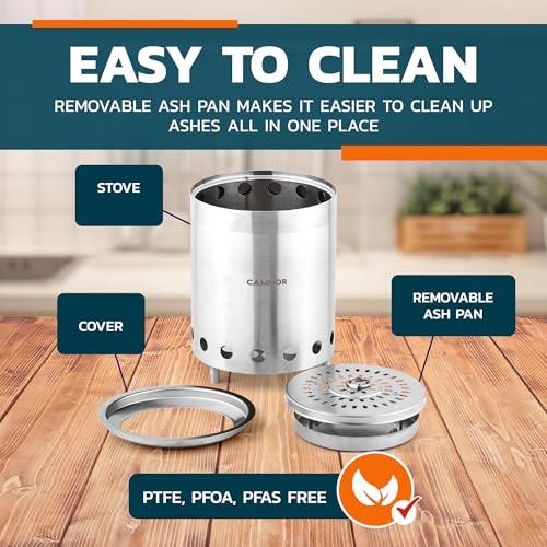 Miniatura de Estufa Fogata Portátil Campior Sin Humo de Acero Inoxidable 4