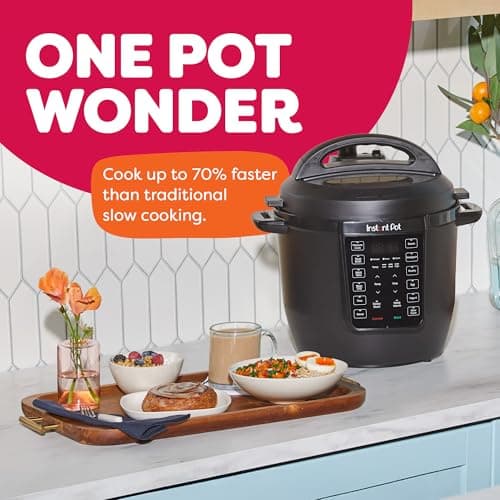 Instant Pot 6QT RIO 7-in-1 Multi-Cooker, Pressure Cooker, Slow cook, Sauté, Steam, Rice Maker, Yogurt, & Warmer, Black, 6 Quarts thumbnail 4