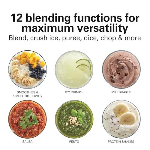 Hamilton Beach Power Elite Wave Action Blender For Smoothies, 40 Oz Glass Jar, 12 Functions Including Puree, Crush Ice, 700 Watts - Black (58148A) thumbnail 6