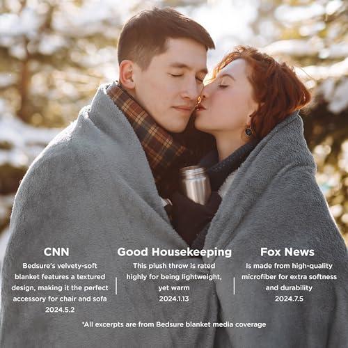 Bedsure GentleSoft Fleece Throw Blanket for Couch Grey - Lightweight Plush Fuzzy Cozy Soft Spring Blankets and Throws for Sofa, 50x60 inches thumbnail 4