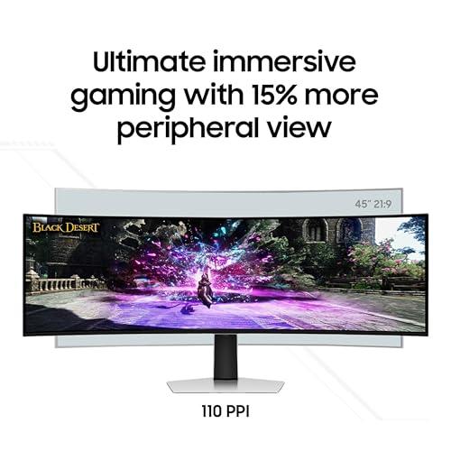 Samsung 49" Odyssey G93SC Series Curved Gaming Monitor, QD-OLED, 240Hz, 0.03ms, DQHD, G-Sync Compatible, FreeSync Premium Pro, Adjustable Stand thumbnail 6