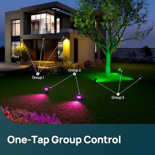Linkind Smart Solar Spot Lights Outdoor SL5C, Solar Lights Outdoor Spotlight Cool/Warm White/Color Changing, APP/Voice Control IP67 Landscape Lighting for Yard, Garden, Pathway(2 P thumbnail 9