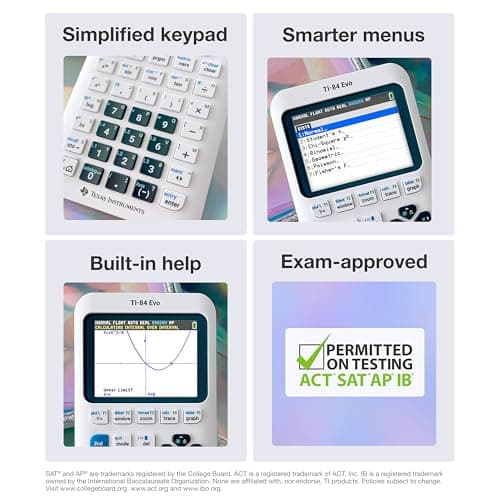 Miniatura de Calculadora Gráfica TI-84 Evo Texas Instruments, Blanca 5