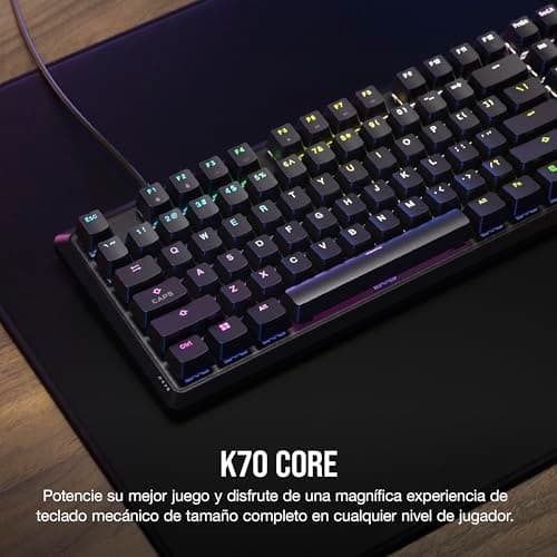 Miniatura de Teclado Gamer Mecánico CORSAIR K70 CORE RGB Negro con Reposamuñecas – Switches Lineales MLX Red Pre-Lubricados, Teclas ABS Doble Inyección, Amortiguación de Sonido y Dial Multimedia 2