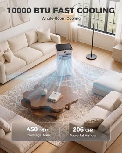 HAUSHOF Portable Air Conditioner, 10000 BTU Portable AC Unit with Cool, Fan, Dry & Sleep Mode for Rooms up to 450 sq.ft, Remote Control, 24H Timer, Window Kit & Exhaust Hose Sleeve thumbnail 3