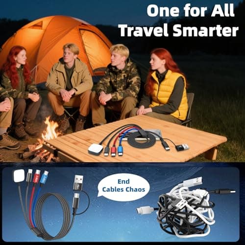 Travel Essentials 4-in-2 Multi Charging Cable for Apple Watch Charger, 5FT