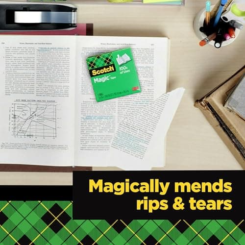 Scotch Magic Tape with Scotch Desktop Dispenser, 6 Rolls of 3/4" x 1000"