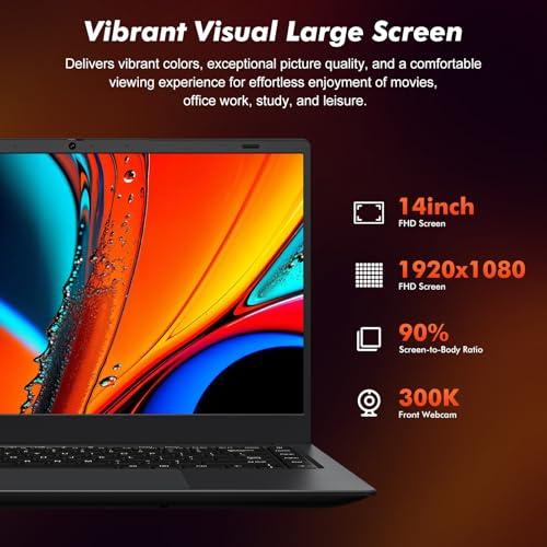 SHBIV Laptop Computer with Gold 6500Y (Beat N5095, Up to 3.4GHz), Laptop with 16GB RAM 256GB SSD, 14-Inch FHD IPS Display, Bluetooth, WiFi, HDMI, Type-C, 38WH Battery, Thin & Porta