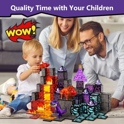 GobiDex Magnetic Tiles Lava & Cave Dinosaur Toys for Kids 3-5 5-7 thumbnail 5