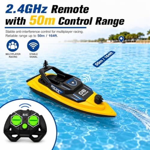 Miniatura de Lancha RC UAKKYV con Rociador de Agua 2.4GHz para Albercas y Lagos 3