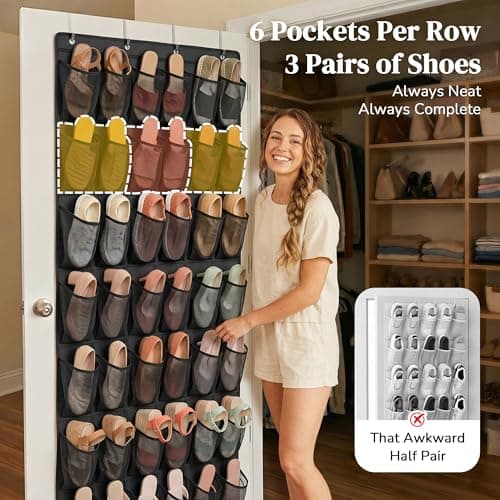 Organizador de Zapatos de Puerta Ordovibe con 48 Bolsillos para Mujer