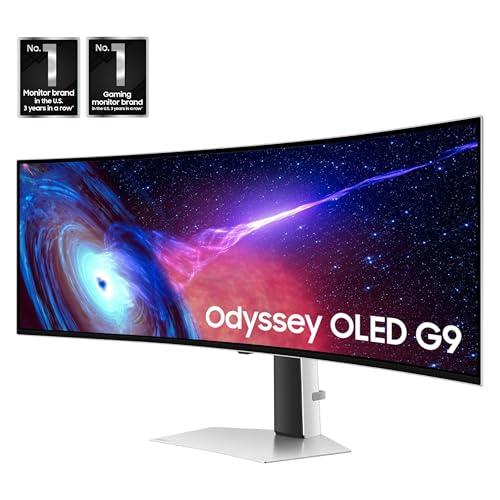 Samsung 49" Odyssey G93SC Series Curved Gaming Monitor, QD-OLED, 240Hz, 0.03ms, DQHD, G-Sync Compatible, FreeSync Premium Pro, Adjustable Stand thumbnail 3
