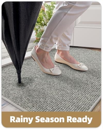 Color&Geometry Thin Indoor Door Mat 17"x30", Dirt & Moisture Trapping, Non-Slip Rubber Backing, Low Profile Inside Doormat for Home Entrance, Entryway, Patio & Porch,Sage Green thumbnail 8