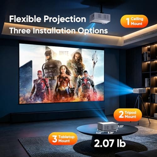 TMY Smart Projector with Google TV Built-in, Native 1080P 4K Home Theater
