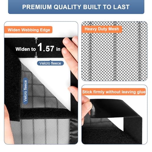 METAONLY Magnetic Screen Door Mesh, Works for Patio, Sliding Door, Keeps Bug Mosquito Out, Fresh Air Flow, Fits 36" x 80" Door - Curtain Size 38" x 82", Black
