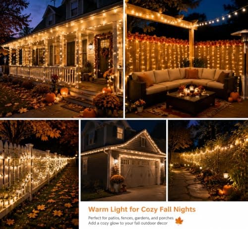 100FT Warm White Christmas String Lights, Outdoor Waterproof LED,Green Wire