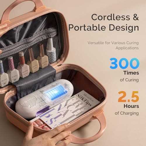 MelodySusie Compact Cordless UV Nail Lamp, P-PLUS20F with Innovative Rotatable Panel & UV Protection Design, Rechargeable UV Light Cures All Gels, Especially Rhinestone Glue & Line thumbnail 5