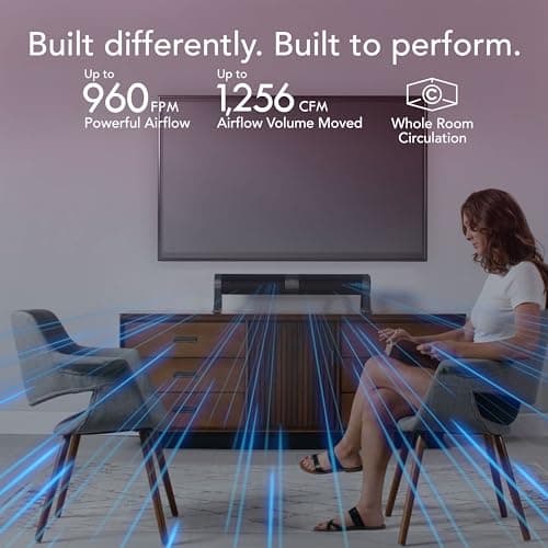 Vornado Airbar 4 Tower Fan and Horizontal Air Circulator with Remote Control, 35-Inch, 3 Speed Settings, Multi-Directional Airflow, Touch Control, Versatile Cooling Power, Magnetic thumbnail 3