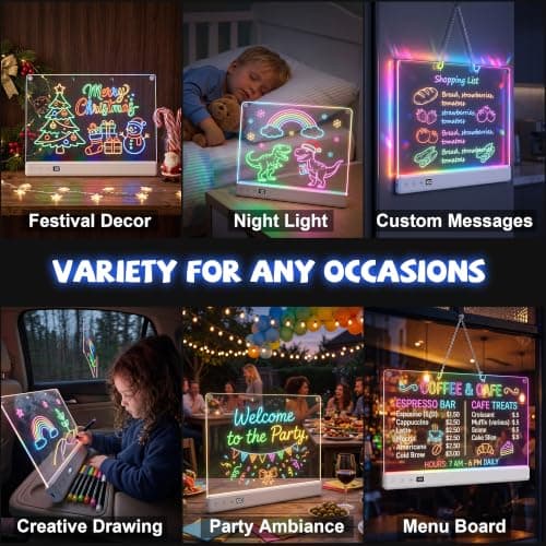 Miniatura de Pizarra LED Honesorn de 16'' para Niños con 16 Efectos de Luz Recargable 6