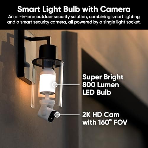 WYZE Bulb Cam - 2K HD Smart Light Bulb Security Camera with Color Night Vision, 800-Lumen Dimmable LED, 160° Wide View, Motion Detection & Siren, E26 Socket, Alexa/Google/IFTTT thumbnail 5