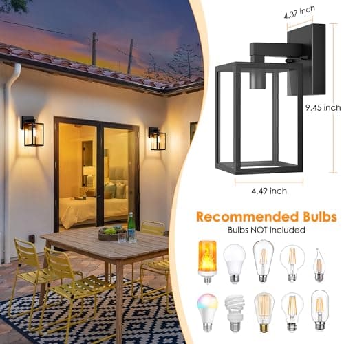 MATAMEYE Outdoor Wall Light, Waterproof Exterior Porch Lighting Fixture thumbnail 2
