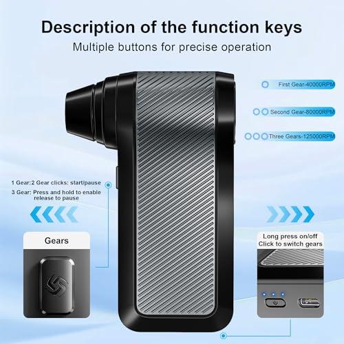 Sopladora Eléctrica SDFM 125,000 RPM para PC y Teclado, Motor Brushless, Recargable