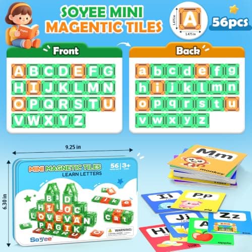 Bloques Magnéticos Educativos de Letras para Niños