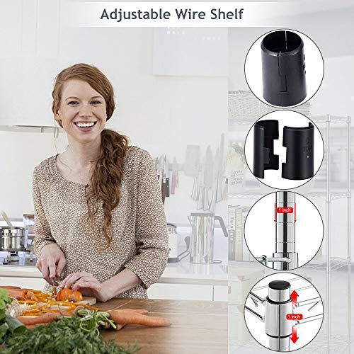 Estante de Alambre Cromado Uso Rudo Ajustable NSF para Cocina/Oficina (91x35x137 cm)