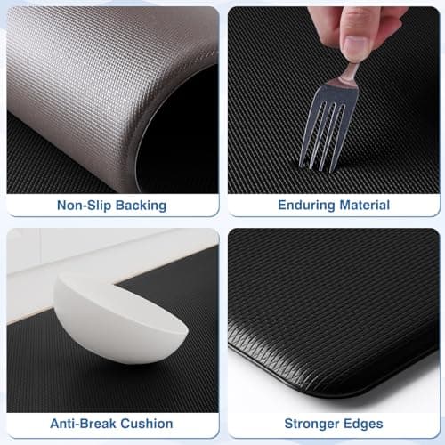 StepRite Kitchen Mats, 2PCS Kitchen Rugs, Cushioned Anti Fatigue Kitchen Mats for Floor, Non-Slip Standing Desk Mat, Waterproof Kitchen Rug Set for Kitchen, Floor, Office, 17.3"x30 thumbnail 3