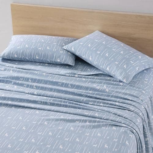 Eddie Bauer - Twin Sheets, Cotton Flannel Bedding Set, Brushed For Extra Softness, Cozy Home Decor (Birch Forest, Twin)