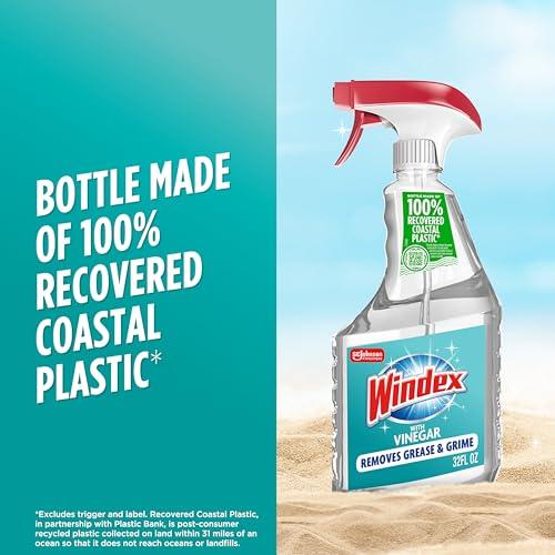 Miniatura de Windex Limpiador de Vidrios con Vinagre, Atomizador 32 fl oz 7