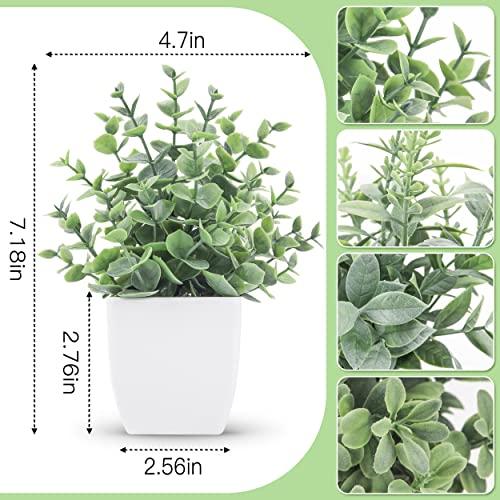 Miniatura de Der Rose 4 Pack Fake Plants Mini Artificial Greenery Potted Plants for Home Decor Indoor Office Table Room Farmhouse Bathroom Decor 2