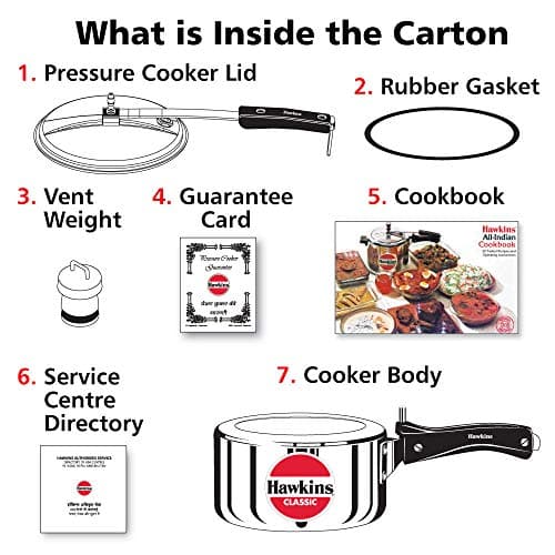 Hawkins 2 Litre Classic Pressure Cooker, Best Inner Lid Cooker, Small Cooker, Silver (CL20) thumbnail 5
