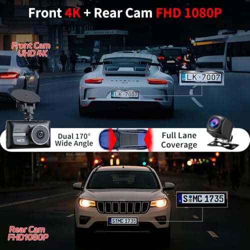 Dash Cam pahaa X18 4K Doble (Frontal y Trasera) con Tarjeta 64GB Gratis