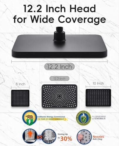 Rain Shower Head Starry Sky 12.2" High Pressure with Handheld Spray Combo thumbnail 3