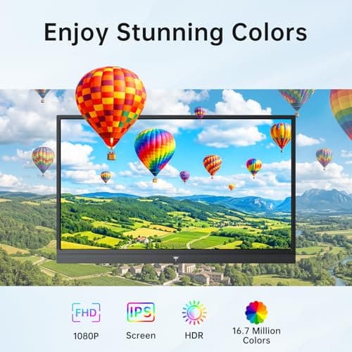 KTC Portable Monitor 15.6 Inch FHD 1080P Travel Monitor for Laptop, MacBook Phone PS5 Xbox Switch, HDMI USB C, HDR, IPS Slim Second Screen with Built-in Speakers, H15F9 thumbnail 4