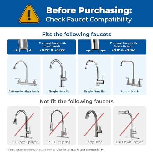 Waterdrop FC-06 Water Filter for Sink Faucet, 360° Rotating Stainless Steel Sink Water Filter, NSF Certified Faucet Water Filter for Kitchen, Reduce Chlorine, 1280 Gallons 12 Month thumbnail 4