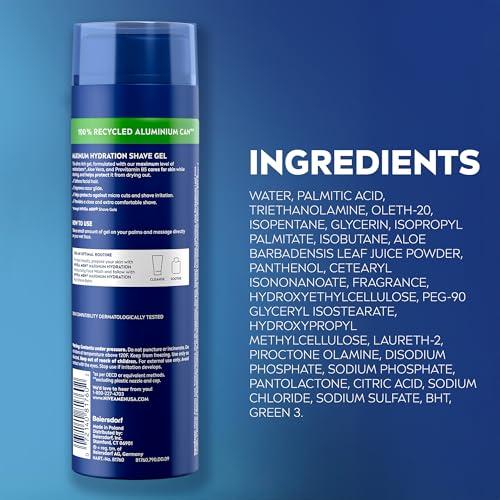 NIVEA MEN Gel para Afeitar Máxima Hidratación con Aloe Vera y Provitamina B5 (Paquete de 3)