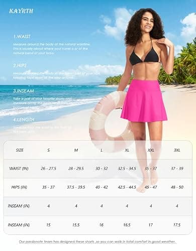 Kayrth Women's High Waisted Swim Skirt with Zipper Pockets Tummy Control Bathing Suit Swimsuit Tankini Bottoms Navy thumbnail 7